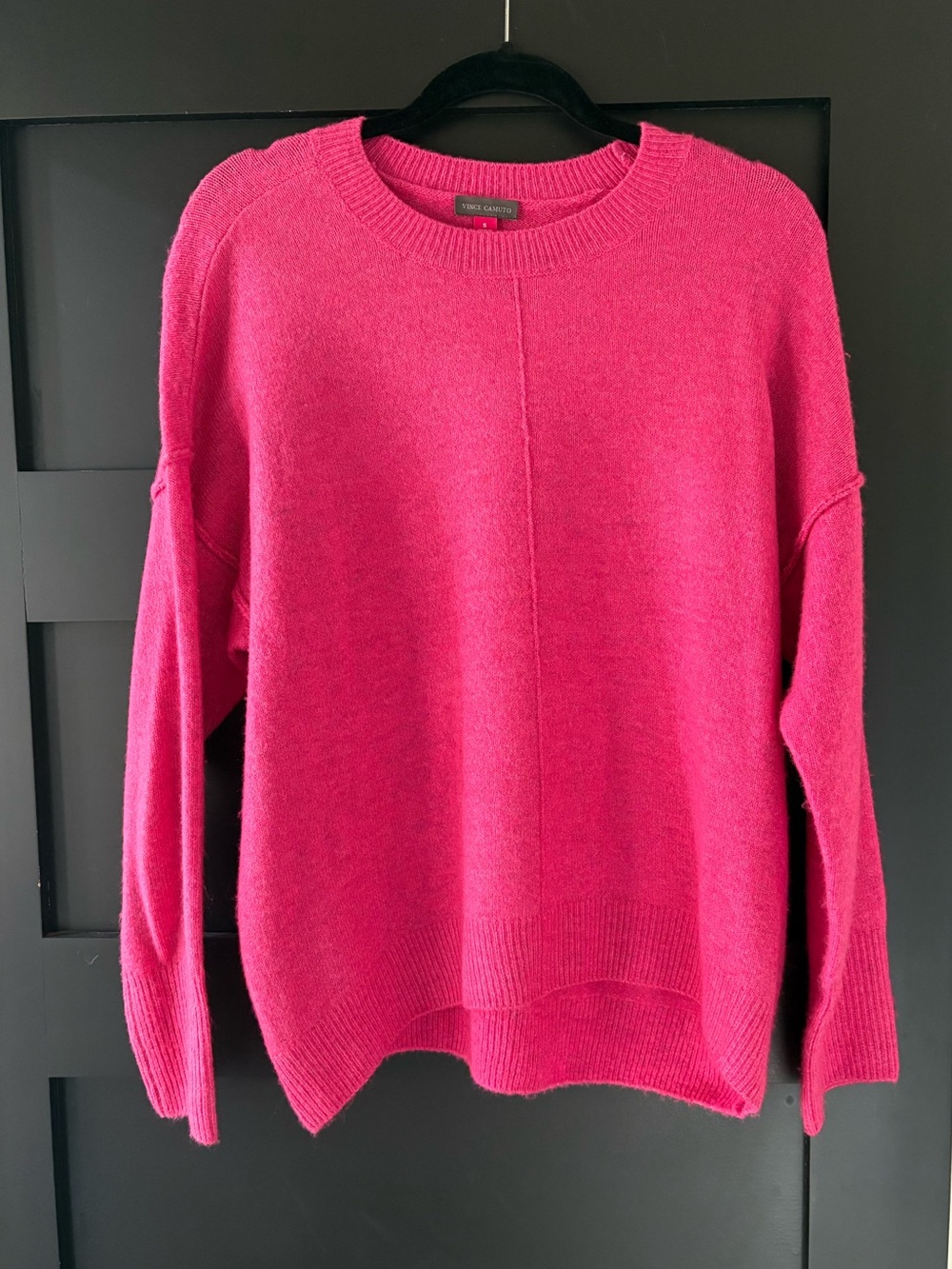 Vince Camuto Hot Pink Oversized Crewneck Sweater Size Small